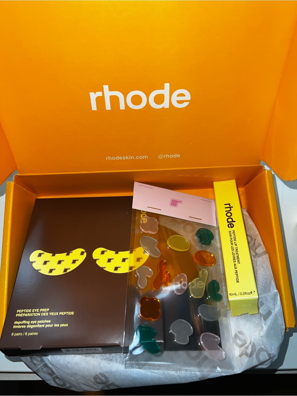 NEW RHODE x Justin Bieber Banana Peptide Lip Treatment & Eye Patches & Stickers